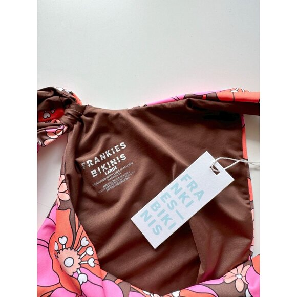 NWT FRANKIES BIKINIS Dorothy Tropics Floral Halter One Piece Swimsuit, Size L - Picture 11 of 13